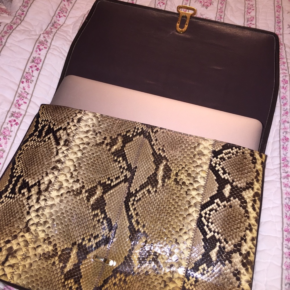 Vintage Caprice python snakeskin purse laptop bag - Picture 2 of 8